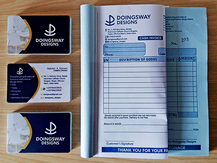 Logo design, branding, marketing collateral and digital marketingby Simtech Creative for Doingsway Design - Warri, Nigeria