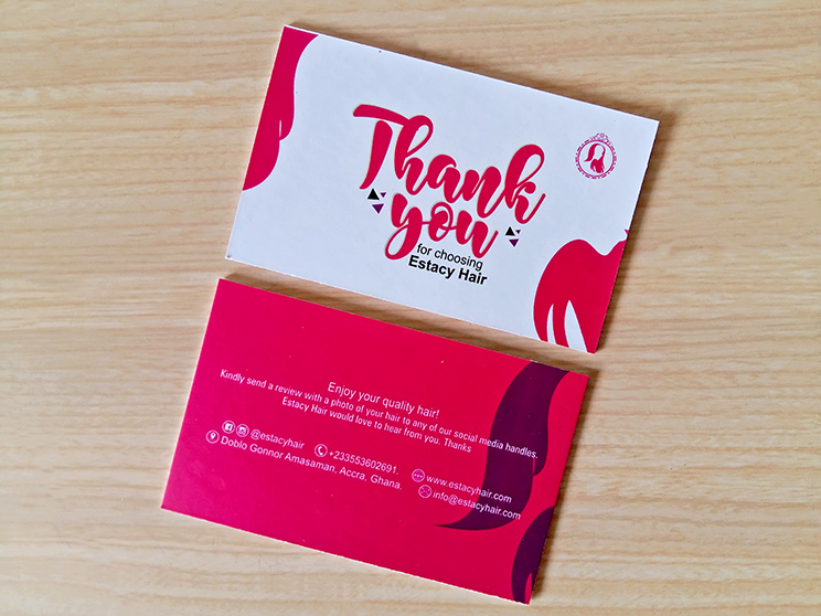 estacy hair thank you card