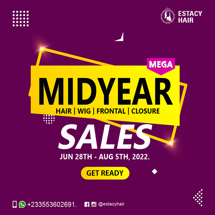 Mid-year sales flyer design for Estacy Hair