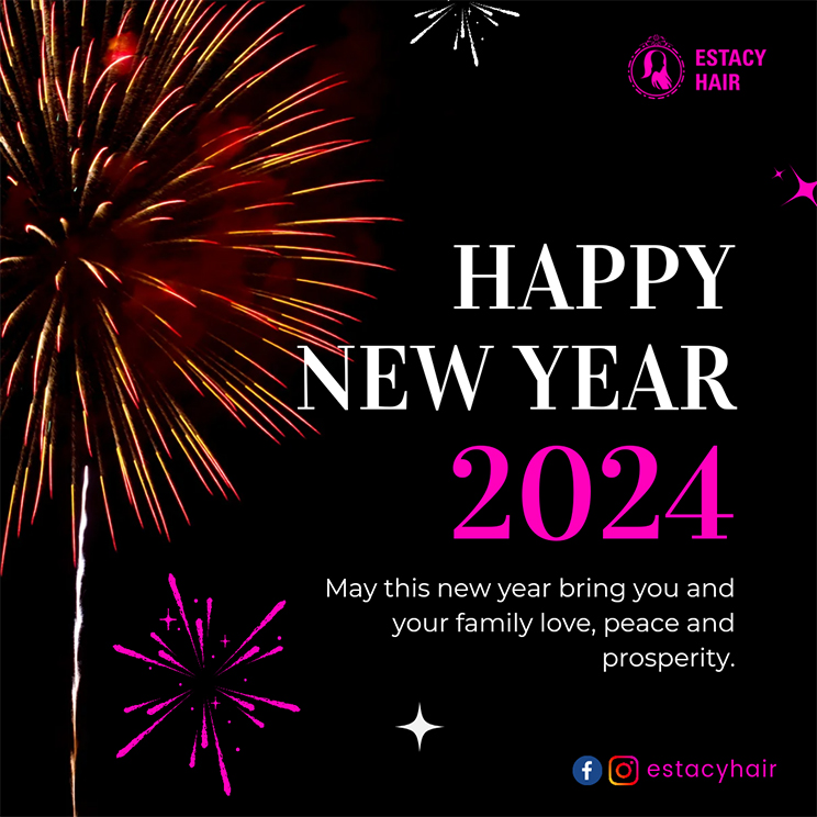 Happy New Year flyer design for Estacy Hair