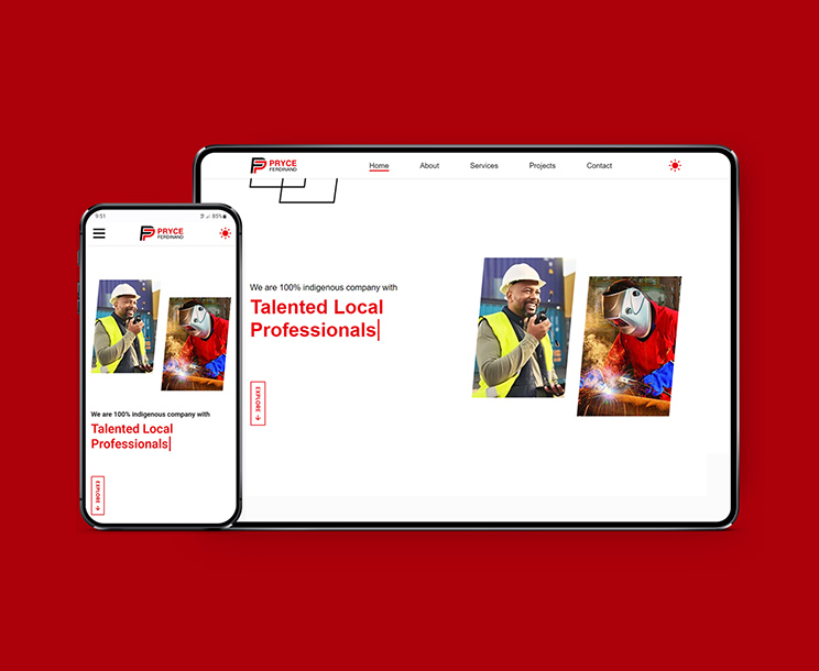 Mobile-friendly website design by Simtech Creative™ for Pryce Ferdinand Engineering Nig Ltd