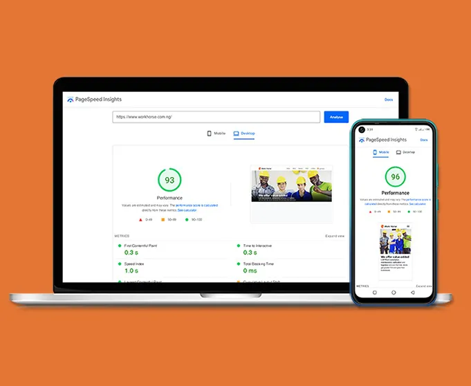 Google PageSpeed Insights performance score