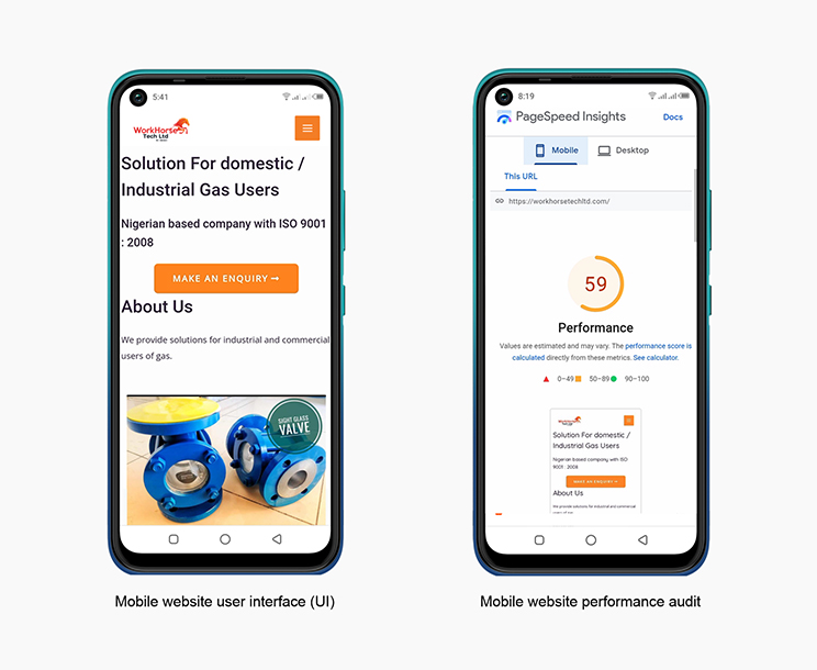 Former mobile website design